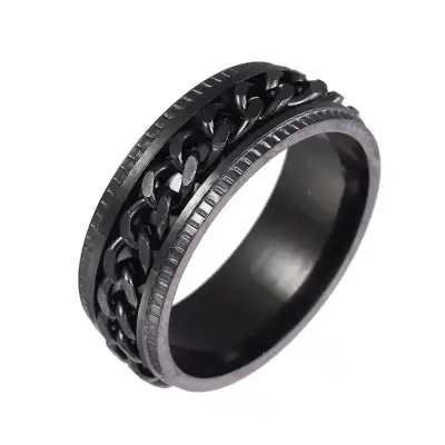 Men Fashion Chain Decorative Stainless Steel Ring