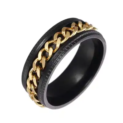 Men Fashion Chain Decorative Stainless Steel Ring