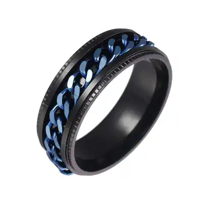Men Fashion Chain Decorative Stainless Steel Ring