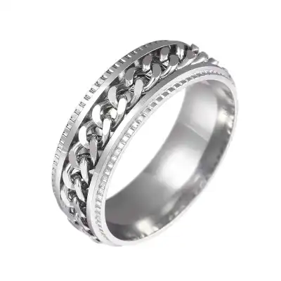 Men Fashion Chain Decorative Stainless Steel Ring