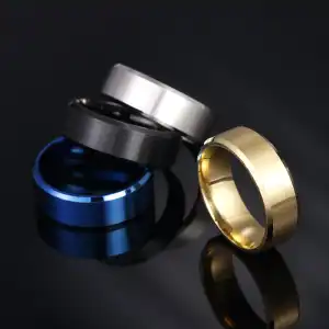 Men Minimalist Matte Stainless Steel Geometric Ring Unisex