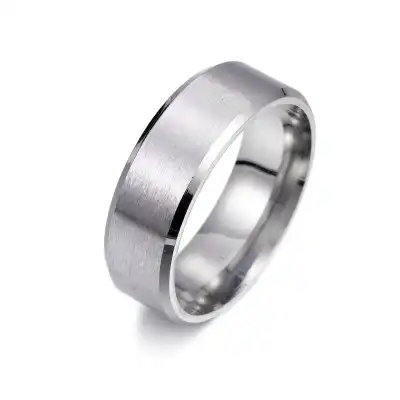 Men Minimalist Matte Stainless Steel Geometric Ring Unisex