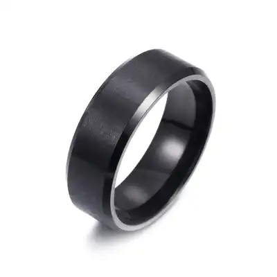 Men Minimalist Matte Stainless Steel Geometric Ring Unisex