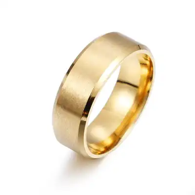 Men Minimalist Matte Stainless Steel Geometric Ring Unisex