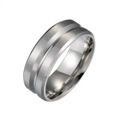 Men's Simple Geometric Stainless Steel Ring