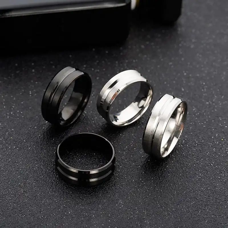Men's Simple Geometric Stainless Steel Ring