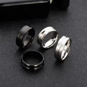 Men's Simple Geometric Stainless Steel Ring