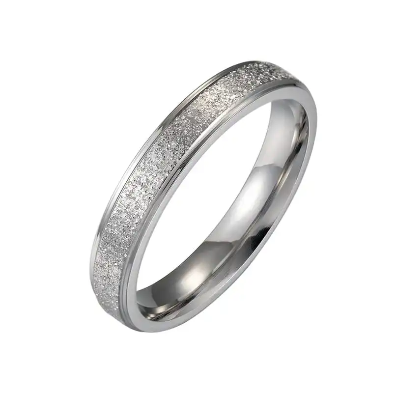 Lovers Simple Solid Color Stainless Steel Geometric Couple Ring