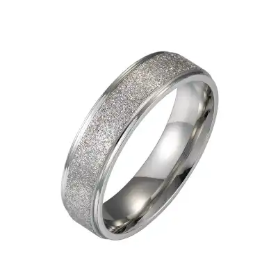 Lovers Simple Solid Color Stainless Steel Geometric Couple Ring