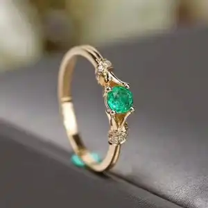 Women Simple Rhinestone Decorative Alloy Letter Ring
