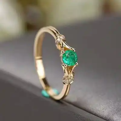 Women Simple Rhinestone Decorative Alloy Letter Ring