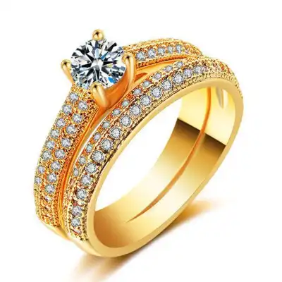 Set of 2 Love Fashion Rhinestone Decorative Rings