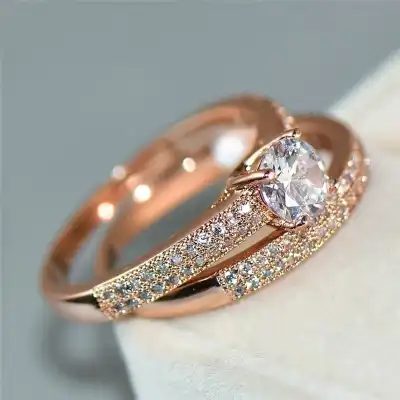 Set of 2 Love Fashion Rhinestone Decorative Rings