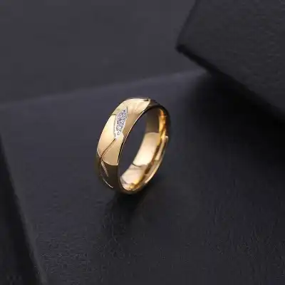 Love's Unique Rhinestone Decorative Stainless Steel Ring
