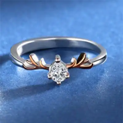 Lovers Unique Simple Elk Antlers Design Copper Ring