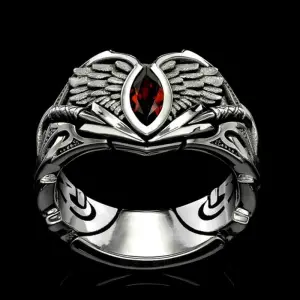Men Retro Eye Shaped Design Alloy Ring