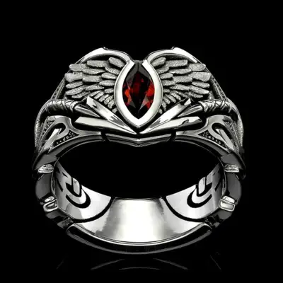 Men Retro Eye Shaped Design Alloy Ring