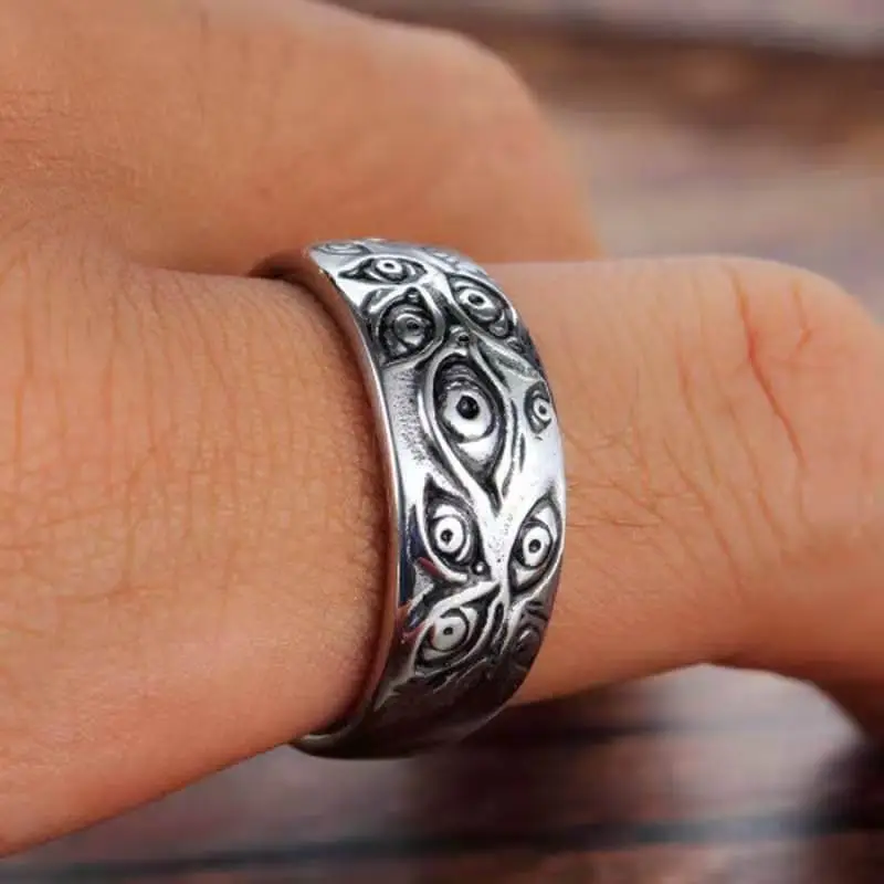 Men Unique Eye Shaped Pattern Design Alloy Ring