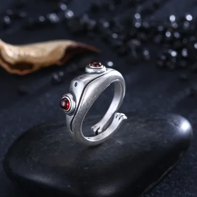 Unique Frog Shaped Design Opening Adjustable Unisex Zinc Alloy Ring
