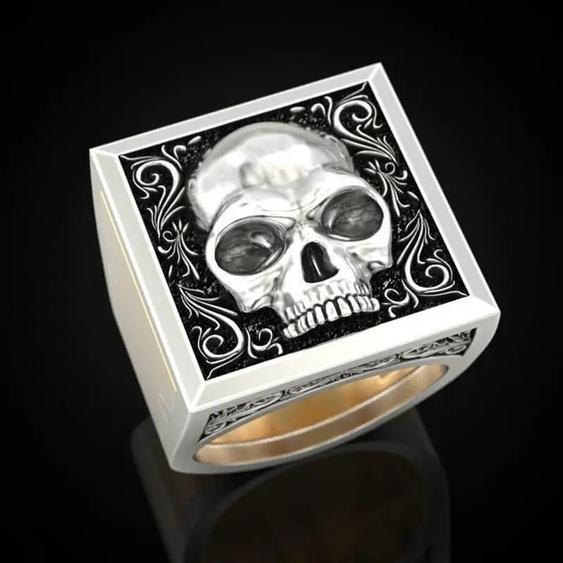 Men's Unique Skeleton Pattern Design Alloy Ring