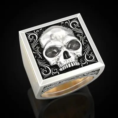 Men's Unique Skeleton Pattern Design Alloy Ring