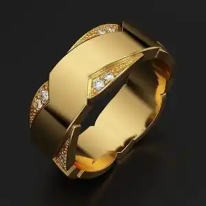 Men's Classic Rhinestone Decorative Crown Ring