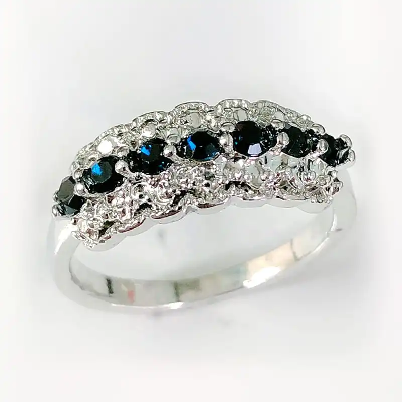 Women Fashion Rhinestone Flower Decorative Metal Ring Unisex Ethnic