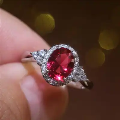 Women Classic Zircon Decorative Fashion OL Geometric Copper Ring