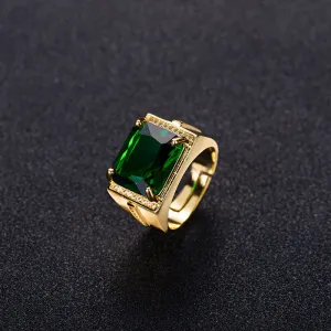 Men Retro Ethnic Geometric Opening Adjustable Ring