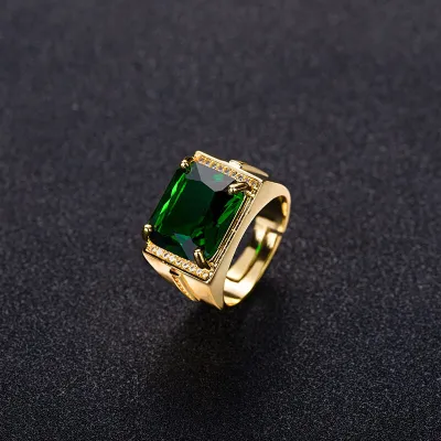 Men Retro Ethnic Geometric Opening Adjustable Ring