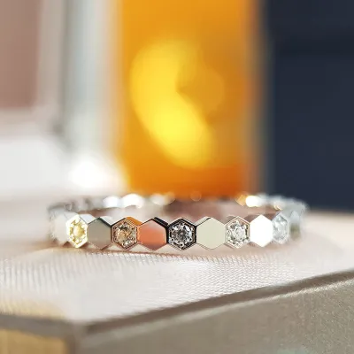 Unique Hives Shaped Design Geometric Copper Ring