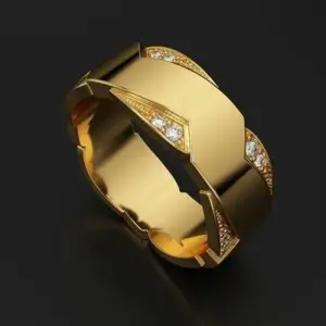 Classic Style Rhinestone Decorative Men Ring