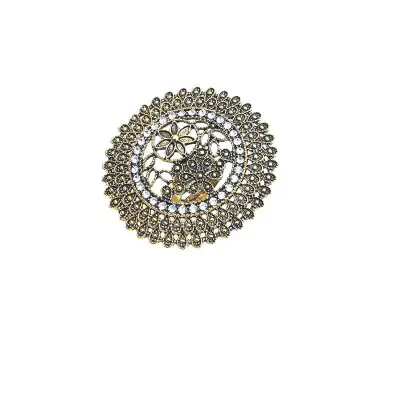 Ethnic Round Shaped Hollow Out Rhinestone Decorative Ring