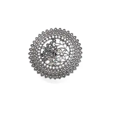 Ethnic Round Shaped Hollow Out Rhinestone Decorative Ring