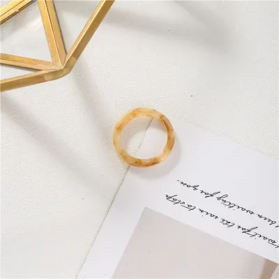 Women Creative Design Geometric Acetate Resin Ring