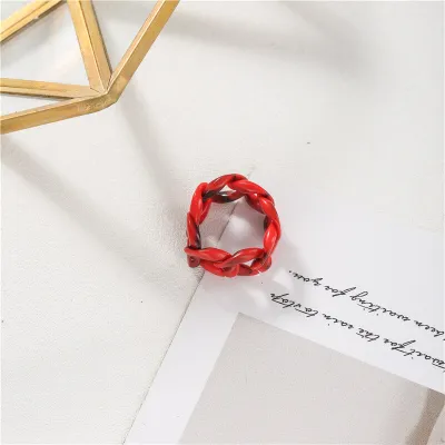 Women Creative Design Geometric Acetate Resin Ring