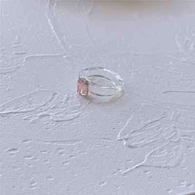 Women Fashion Candy Color Geometric Plastic Resin Ring