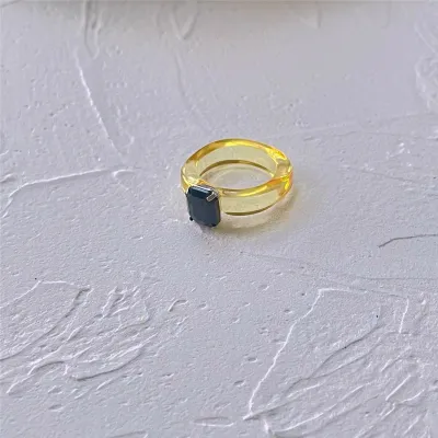 Women Fashion Candy Color Geometric Plastic Resin Ring