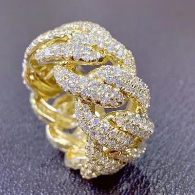 Men's Fashion Rhinestone Geometric Decorate Ring