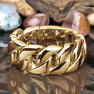 Men Punk Style Chain Design Copper Ring