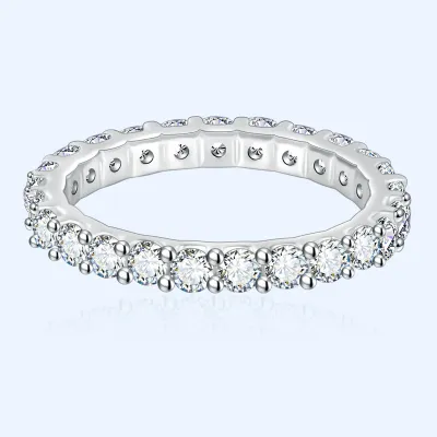 Women Fashion Rhinestone Geometric Ring White Copper Plated White Gold