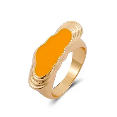 Cute Smile Pattern And Cloud Shape Design Alloy Ring Women's Instagram Wind Geometric