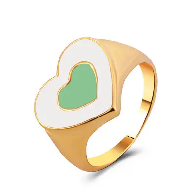 Women Fashion Heart Shape Design Alloy Ring