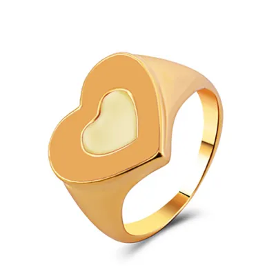 Women Fashion Heart Shape Design Alloy Ring