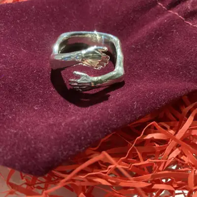 Women Fashion Both Hands Geometric Alloy Couple Simple Design Ring