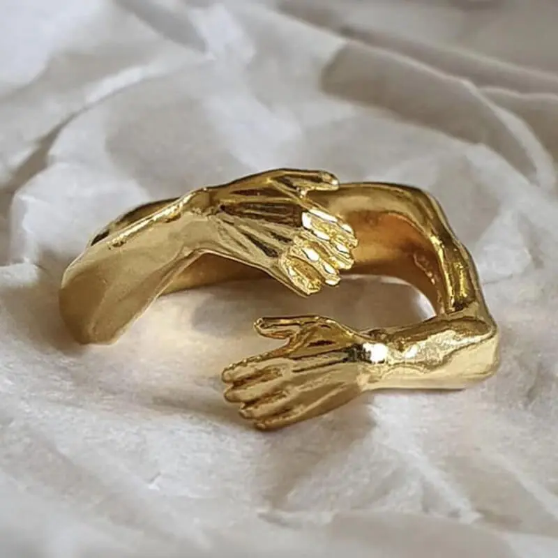 Women Fashion Both Hands Geometric Alloy Couple Simple Design Ring