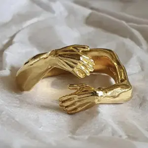 Women Fashion Both Hands Geometric Alloy Couple Simple Design Ring