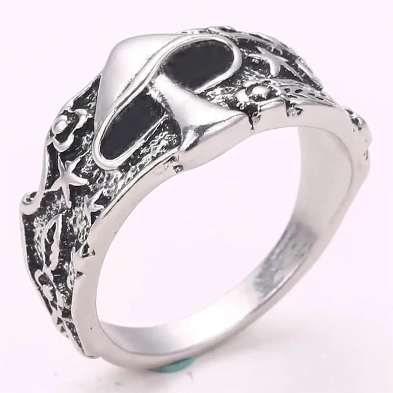 Women Fashion Mushroom Star Pattern Alloy Ring