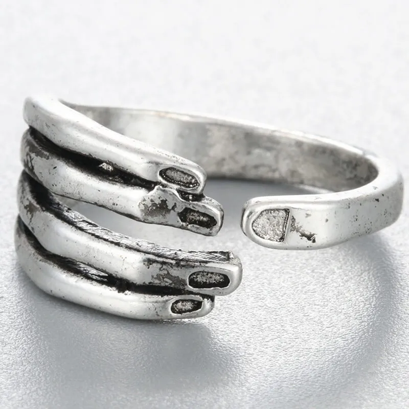 Retro Finger Shape Design Open Mouth Ring