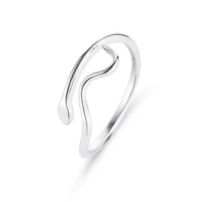 Women Minimalist Snake Shape Geometric Copper Ring